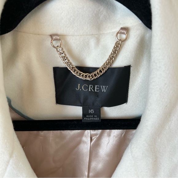 NWOT J. Crew Double-Breasted Topcoat Coat Italian Wool-Cashmere Blend Ivory 16 - Picture 4 of 13